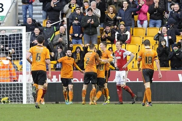 Wolverhampton Wanderers Euphoric Moment: Nouha Dicko's Thrilling Goal Celebration vs. Bristol City, Sky Bet League One, January 2014