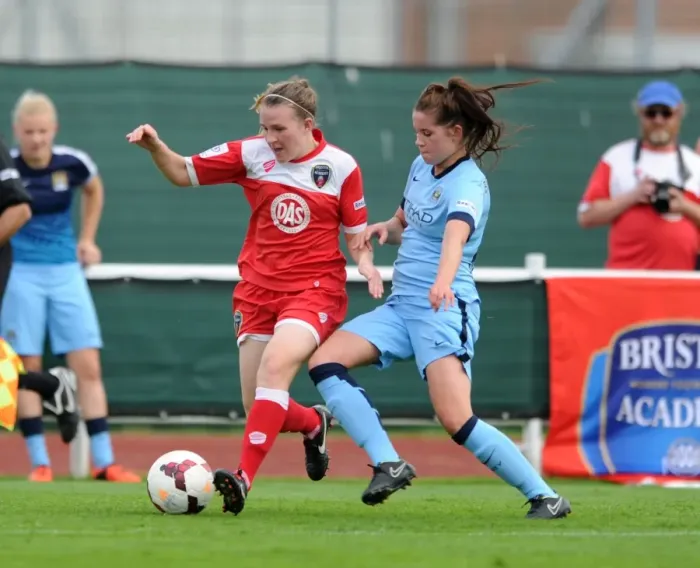 Framed Print : Women's Super League Clash: Bristol Academy vs Manchester City at SGS Wise Campus Framed Print : Women's Super League Clash: Bristol Academy vs Manchester City at SGS Wise Campus