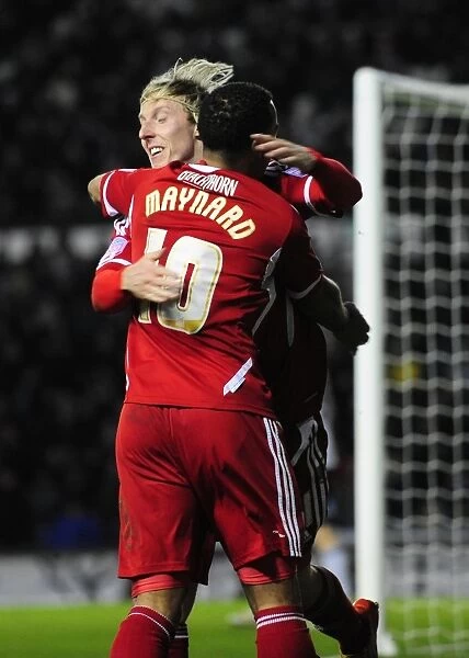 Woolford and Maynard: Derby County vs. Bristol City - Championship Football - Martyn Woolford's Goal Celebration (10 / 12 / 2011)