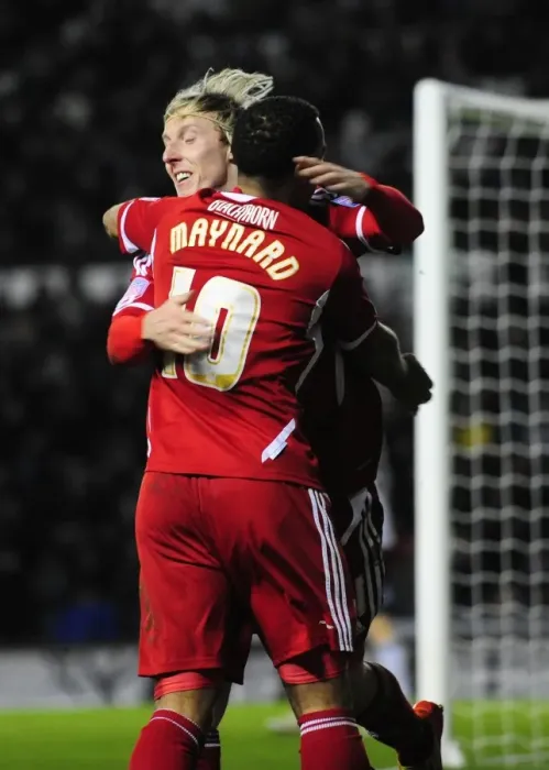 Framed Print : Woolford and Maynard: Derby County vs. Bristol City - Championship Football - Martyn Woolford's Goal Celebration (10 / 12 / 2011) Framed Print : Woolford and Maynard: Derby County vs. Bristol City - Championship Football - Martyn Woolford's Goal Celebration (10 / 12 / 2011)