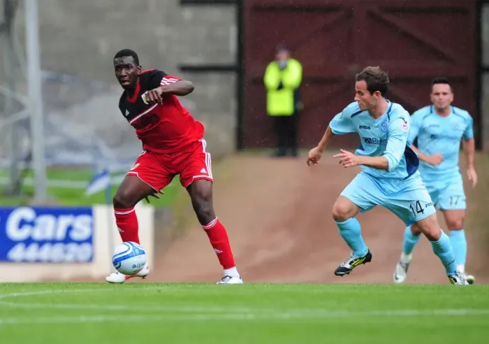 Framed Print : Yannick Bolasie in Action: Bristol City vs St Johnstone, Pre-Season Friendly at McDiarmid Park, 2012 Framed Print : Yannick Bolasie in Action: Bristol City vs St Johnstone, Pre-Season Friendly at McDiarmid Park, 2012