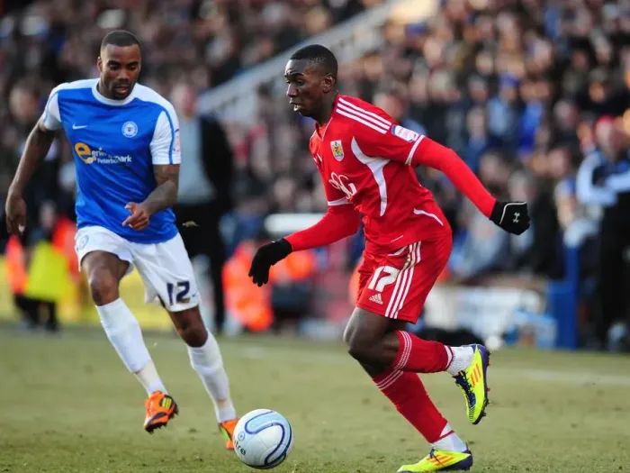 Framed Print : Yannick Bolasie in Action: Peterborough United vs. Bristol City Football Match, 2012 Framed Print : Yannick Bolasie in Action: Peterborough United vs. Bristol City Football Match, 2012