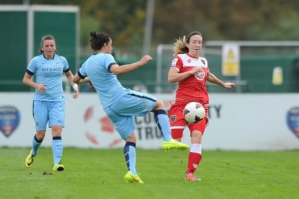 Yorston Hounds Harding: Intense Moment from Bristol Academy Women vs Manchester City Women's Football Match