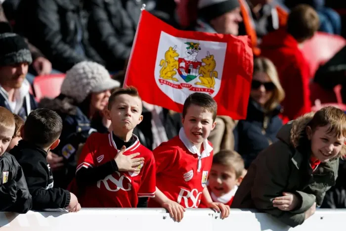 Framed Print : Young Bristol City Fan Shows Pride at Ashton Gate Stadium during Bristol City vs. Cardiff City Match