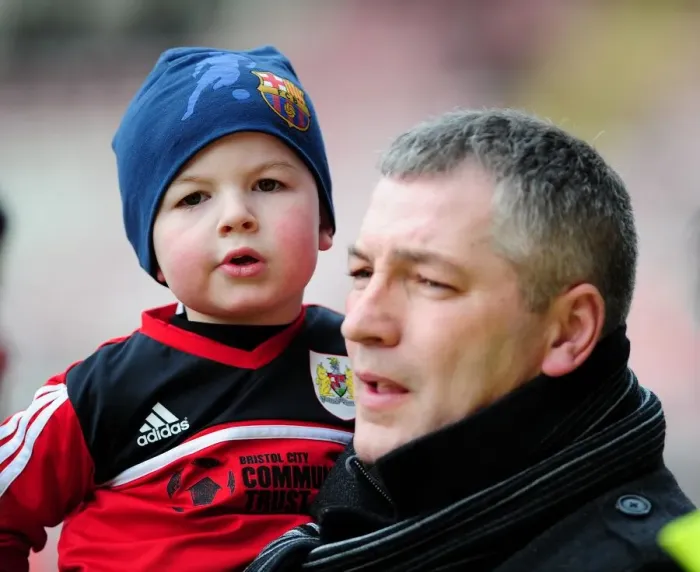 Framed Print : Young Bristol City Fan's Excitement at Blackpool vs. Bristol City Match, Npower Championship (2013)