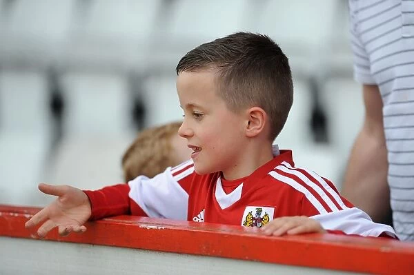 Young Bristol City Fan's Excitement at Stevenage Match, April 2014