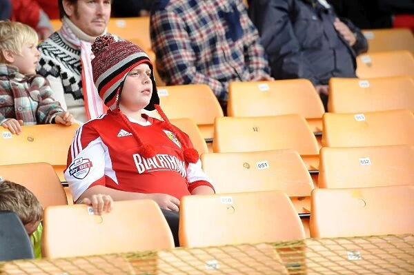 Young Bristol City Fan's Excitement at Vale Park during Port Vale vs. Bristol City, Sky Bet League 1 Game