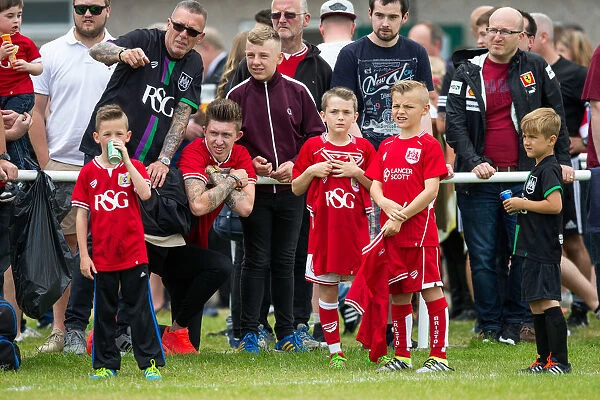 Young Fans Eagerly Awaiting Bristol City Players Autographs at Hengrove Athletic Match, 2016