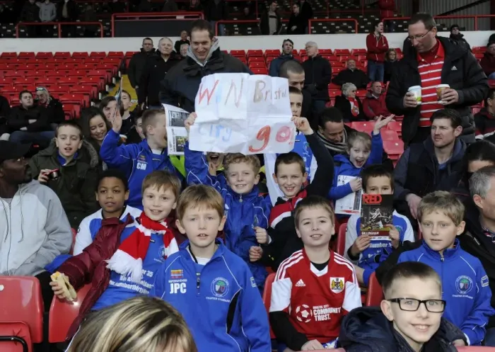 Framed Print : Young Fans Home-Made Signs: Bristol City vs. Gillingham, 01-03-2014 Framed Print : Young Fans Home-Made Signs: Bristol City vs. Gillingham, 01-03-2014