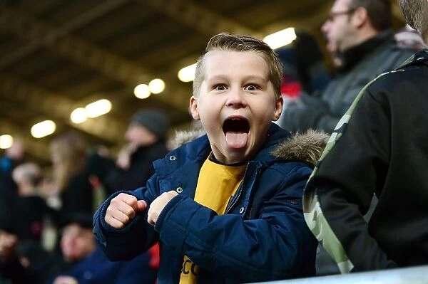 Young Fan's Joy as Abraham Scores Penalty for Bristol City against Reading (January 2017)