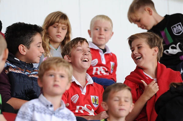 Young Fans Laughing at Ashton Gate: Bristol City vs MK Dons, Sky Bet Championship