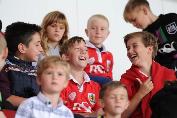 Framed Print : Young Fans Laughing at Ashton Gate: Bristol City vs MK Dons, Sky Bet Championship Framed Print : Young Fans Laughing at Ashton Gate: Bristol City vs MK Dons, Sky Bet Championship