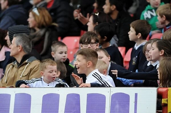 Young Fan's Thrill at Bristol City vs Gillingham Match, Ashton Gate, 2014