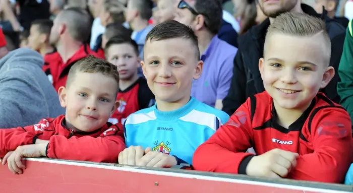 Framed Print : Young Fans Thrilling Excitement: Bristol City vs. Swindon Town at Ashton Gate Stadium (April 2015)