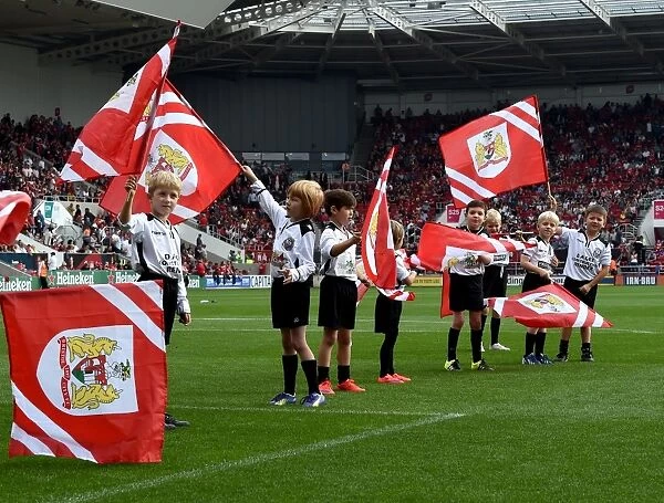 Young Flag Bearers of Portishead Town FC at Bristol City vs. Reading, 2015