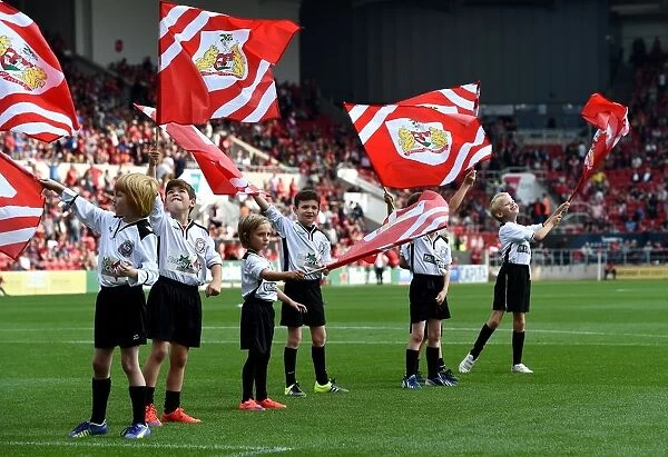 Young Flag Bearers of Portishead Town FC at Bristol City vs. Reading, 2015