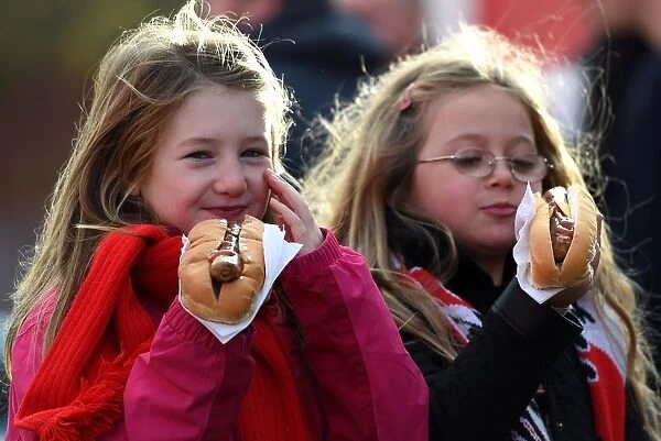Young Football Fans Arriving at Ashton Gate for Bristol City's FA Cup Second Round Match against AFC Telford