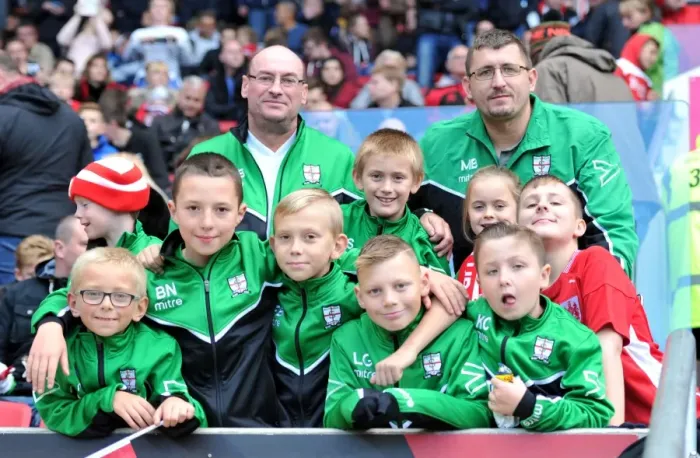 Framed Print : Young Players of Southmead Football Club at Ashton Gate Stadium during Bristol City vs Blackburn Rovers, Sky Bet Championship Match Framed Print : Young Players of Southmead Football Club at Ashton Gate Stadium during Bristol City vs Blackburn Rovers, Sky Bet Championship Match