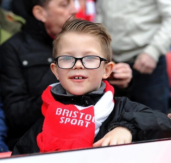 Young Supporter's Excitement at Bristol City vs Barnsley Football Match, Ashton Gate Stadium (March 2015)