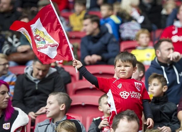 Young Supporter's Excitement at Bristol City vs. Blackburn Rovers, Sky Bet Championship Match at Ashton Gate