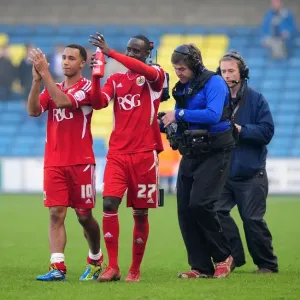 2011 Championship: Nicky Maynard Congratulates Albert Adomah on Man of the Match Award at Selhurst Park 2011 Championship: Nicky Maynard Congratulates Albert Adomah on Man of the Match Award at Selhurst Park