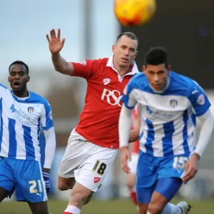 Aaron Wilbraham of Bristol City in Action against Colchester United, Colchester Community Stadium, 2015 Aaron Wilbraham of Bristol City in Action against Colchester United, Colchester Community Stadium, 2015