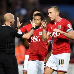 Aaron Wilbraham Protests to Referee during Bristol City vs Leeds United Championship Match, 2015 Aaron Wilbraham Protests to Referee during Bristol City vs Leeds United Championship Match, 2015