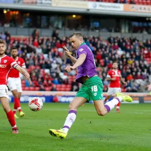 Aaron Wilbraham Scores Past Barnsley's Martin Cranie - Bristol City vs Barnsley, 2014 Aaron Wilbraham Scores Past Barnsley's Martin Cranie - Bristol City vs Barnsley, 2014