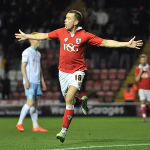 Aaron Wilbraham's Thrilling Goal Celebration: Bristol City's Victory in Johnstones Paint Trophy (December 10, 2014)