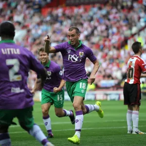 L'ouverture passionnante d'Aaron Wilbraham : match entre le Sheffield United et la Bristol City, ouvert du championnat de Premier League 1 avec un jeu en direct sur SkyBet