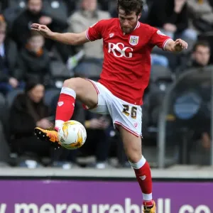 Adam Matthews in Action for Bristol City against Hull City at KC Stadium (02.04.2016)