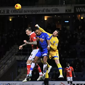 Aden Flint Battles for the Header: Gillingham vs. Bristol City, Johnstone's Paint Trophy Area Final