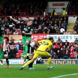 Aden Flint Charges Towards Brentford Goal Print