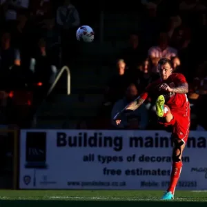 Aden Flint Clears the Ball for Bristol City against Cheltenham Town, 2016
