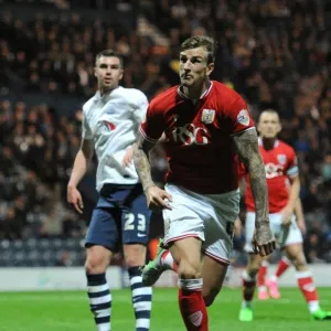 Aden Flint Closes In: Intense Moment at Preston North End vs. Bristol City Aden Flint Closes In: Intense Moment at Preston North End vs. Bristol City