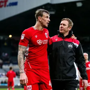 Bristol City FC Print: Aden Flint and Dean Holden Discuss 2-2 Draw