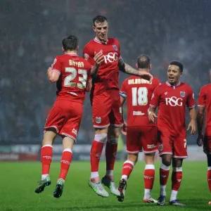 Aden Flint and Joe Bryan Celebrate Goal for Bristol City against Huddersfield Town, Sky Bet Championship (12/12/2015) Aden Flint and Joe Bryan Celebrate Goal for Bristol City against Huddersfield Town, Sky Bet Championship (12/12/2015)