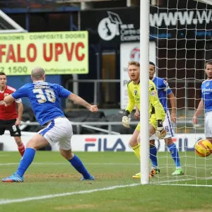 Aden Flint Scores Past Helpless Gary Harkins in Oldham Athletic vs. Bristol City Match Aden Flint Scores Past Helpless Gary Harkins in Oldham Athletic vs. Bristol City Match