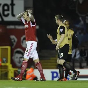 Aden Flint's Disappointment: Wide Miss for Bristol City Against Leyton Orient