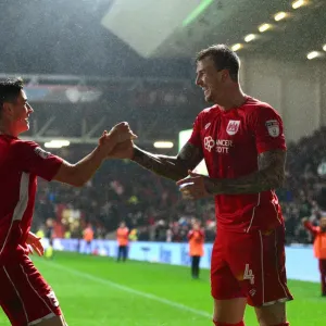Aden Flint Print: Championship Goal Celebration Aden Flint Print: Championship Goal Celebration