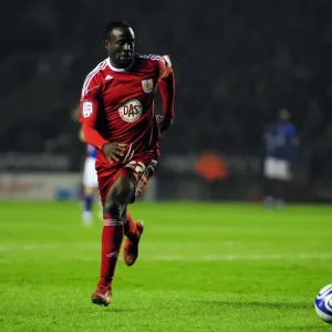 Print of Adomah in Action at Leicester City vs Bristol City Print of Adomah in Action at Leicester City vs Bristol City