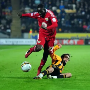 Adomah Evasive Print: Hull City vs. Bristol City Championship Match Photo