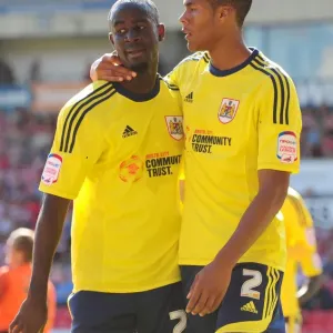 Print of Albert Adomah and Jordan Spence celebrating a goal