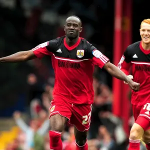 Bristol City Print - Albert Adomah and Ryan Taylor Celebrate