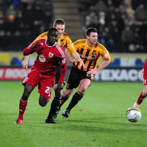 Print of Adomah vs Dawson in Hull City vs Bristol City Championship Match