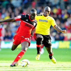 Print of Albert Adomah in intense battle for control