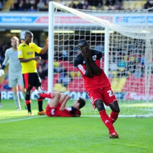 Adomah's Disbelief Print: Albert Adomah in Action at Vicarage Road