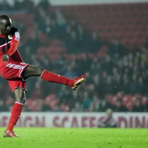 Print of Albert Adomah's Free Kick at Ashton Gate Stadium Print of Albert Adomah's Free Kick at Ashton Gate Stadium
