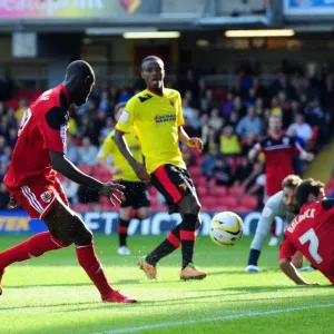 Adomah's Near Miss Print: Watford vs. Bristol City, 2012 Football Photo