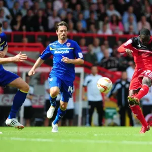 Adomah's Shot at Ashton Gate: Bristol City vs. Cardiff City Championship Clash, 2012 Adomah's Shot at Ashton Gate: Bristol City vs. Cardiff City Championship Clash, 2012